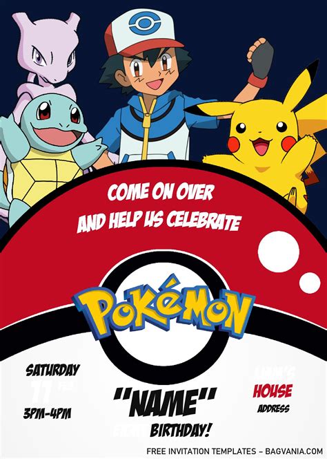 Pokemon Invitations Template Free